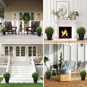 Sæt med 2 kunstige cedertræer, 45 cm stueplante, kunstig plante, dekorativ plante, dekorative planter til hjemmet, kontoret, entréen, haven, grøn