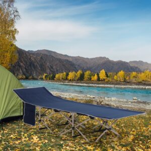 Sammenklappelig campingseng med opbevaringstaske, stål og oxford, blå, 190x68x52cm