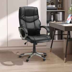 Kontorstol Højdejusterbar 114-124H cm med vippefunktion, Ergonomisk Skrivebordsstol