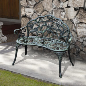 Havebænk Parkbænk Siddebænk Havemøbler 2-personers Metal 100 x 54 x 78 cm