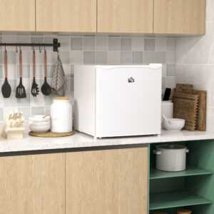Minifryser 35 L Fryseboks Elektrisk Fritstående 45 W Mini Kummefryser Mini Køleskab -14 til -24°C 5-trins Temperaturkontrol 47 x 44,2 x 48,8 cm Hvid