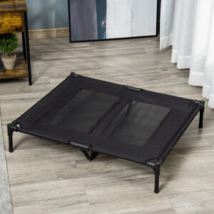 Hundeseng Forhøjet Udendørs Hundeseng & Hundesofa, Oxford Sort, 92x76x18cm
