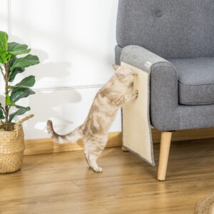 Kradsemåtte til Katte Sæt med 2, Sisal Kradsemåtte, Grå, 130x45x03cm, Sofabeskytter til Lænestole og Divaner