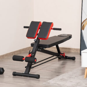 Multi-vægtbænk Justerbar fitnessbænk Hældningsbænk Mavetræner Sort 64 x 146 x 73,5-85 cm til effektiv træning