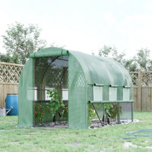 2,95x2x2m walk-in drivhus med 6 vinduer, UV-beskyttelse til dyrkning af planter i haven