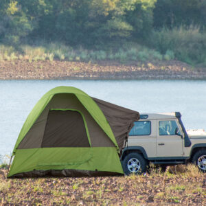 Campingtelt Biltelt til 4-5 personer, 300 x 300 x 230 cm, Lavet af glasfiber og polyester, Grøn, Ideel til udendørs eventyr