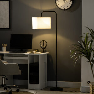 Gulvlampe til Stuen i Moderne Sort Metal med Lampeskærm og 180 cm Kabel - 64 x 38 x 163,5 cm