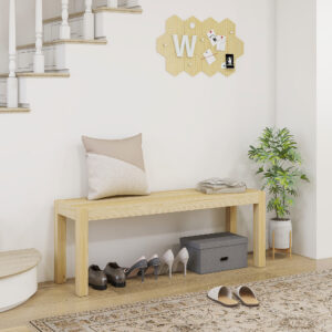 2-personers træbænk spisebordsbænk i landlig stil, køkkenbænk til stue, op til 240 kg, fyrretræ, naturlig, 120x33x45cm