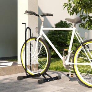 Cykelstativ, Vertikal Vandret Cykelstativ, Stativ, Vejrbestandig, 45 x 44 x 118 cm, Metal