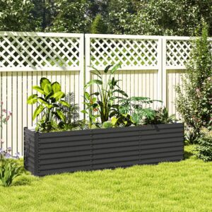 Udsolgt hævet blomsterbed, vejrbestandigt, plantebed, kold ramme, havebed, plantekasse, plantekasse lavet af galvaniseret stål, blomsterkasse til terrasse og have, 240 x 60 x 60 cm