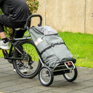 Cargo Trailer & Indkøbsvogn 2 i 1 Til Cykeltrailere, Med Klemmer, 24,3 kg, 55 L, Aluminium + Oxford, Grå + Sølv, 53 x 43 x 110 cm