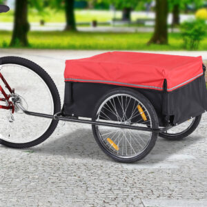 Cargo Trailer, 2-hjulet cykeltrailer, sort/rød, robust og alsidig til cykelture