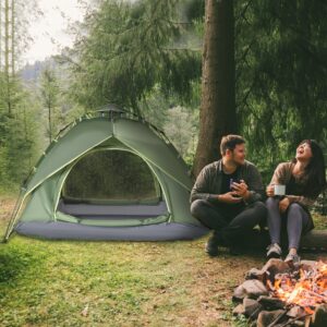 Campingtelt Dobbelttelt til 2 voksne + 1 barn, Vandtæt, 4 sæsoner, 210x210x140cm, Ideel til udendørs eventyr