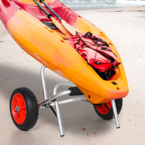 Aluminium kanovogn, kajakvogn, surfvogn, foldbar med rem og PU-hjul op til 75 kg, 68 x 44,5 x 40 cm, ideel til transport