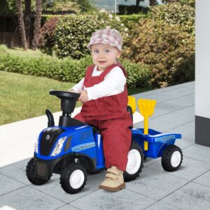 Børnebil Børnebil Køretøj NEW HOLLAND Køretøj Klassisk Bil Ganghjælpemiddel med Horn Plastik Metal Blå