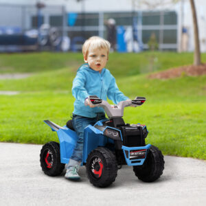 Elektrisk Børne-ATV, Mini Elektrisk ATV med Frem- og Bakfunktion, 6 V Elbil til Børn 1,5-3 År, 2,5 km/t, Blå