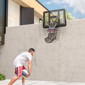 Basketball Rebounder, 360° roterbar basketball returanordning, basketball retrieval system til basketball skydetræning, med rebound rampe, indendørs-udendørs, sort