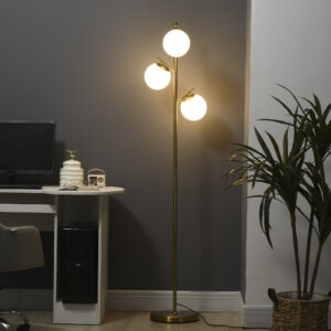Gulvlampe 40W med E27 Fatning & 3 Glasskærme, til Stue, 169 cm Højde
