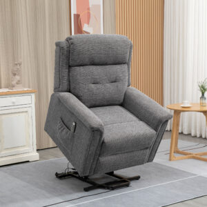 Elektrisk Lænestol, Maksimal belastning 170 kg, TV-stol, Lænestol med Lænefunktion, Seniorstol, Grå 89 x 96 x 108 cm