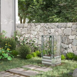 Højbedesæt med plastikovertræk og espalier til klatreplanter, 53x53x90cm, ideel til have og altan