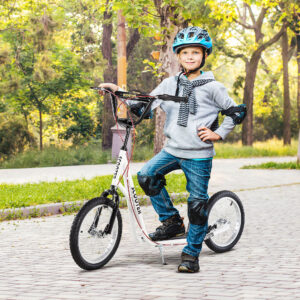 Børneløbehjul, løbehjul, city scooter, løbehjul, løbehjul til børn, kickboard med luftgummidæk, håndbremse, løbehjul til børn, foldbar