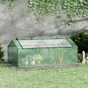 Plastikdrivhus med vindue, tomathus, kold ramme, 180 x 90 x 70 cm, grøn