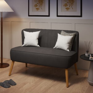 2-personers køkkensofa, køkkensofa, træben, op til 150 kg, mørkegrå, 117 x 56,5 x 77 cm