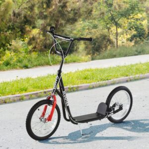 Scooter til børn fra 5 år, sparkscooter med luftgummidæk og håndbremse, city scooter, stabil og sikker, blå