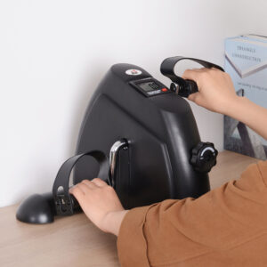 Mini Bike Pedal Trainer Motionscykel med LCD-display, støbejern, sort, kompakt 35x40x31cm til hjem og fitness
