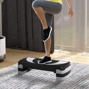 Step Board Aerobic Stepper Højdejusterbar 10/15/20 cm Fitness Motionscykel op til 150 kg 80x31 cm