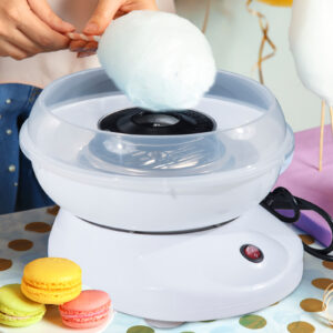 Candy Cotton Machine Model 1 i hvid, ideel til fester og fejringer, nem at bruge, perfekt slik til børn