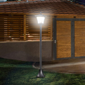 Solcelledrevet havelanternelampe med LED 40 lumen sort 18 x 18 x 160 cm