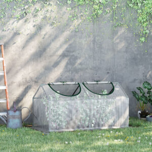 Polytunnel Drivhus med Vindue, PE Drivhus, Tomathus, Koldramme, 120x60x60 cm, Hvid