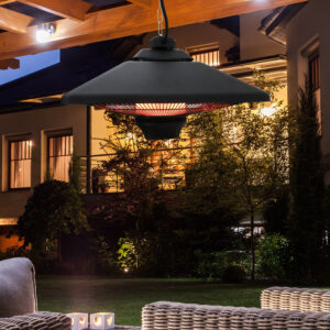 Terrassevarmer loftvarmer fjernbetjent LED-belysning 2000W 43x43x25cm