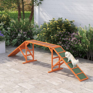 Agility Hunderampe, Parcours, Skridsikker, Vejrbestandig, Træ, 325 x 55 x 69 cm, Orange