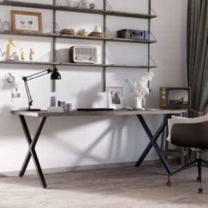 Bordben 2 stk. X-form lavet af stål til spisebord, skrivebord, sofabord, sort 72 cm, stabilt og moderne