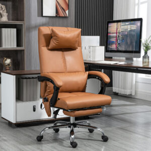 Kontorstol med massagefunktion, ergonomisk, 66 x 67 x 115-123 cm, lysebrun