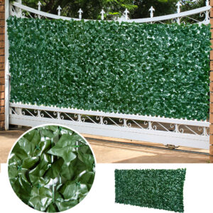 Künstliche Hecke Sichtschutzhecke 300 x 150 cm Dunkelgrün für Garten Balkon Wanddekoration