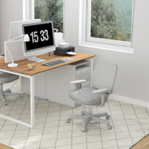 Kontorstol, Ergonomisk Skrivebordsstol med Drejefunktion, Højdejusterbar 55 x 48 x 82,5-94,5 cm Grå