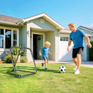 Fodbold Rebounder Foldbart Kickback Mål 5 Niveauer til Baseball & Basketball, Metal, Sort, 78x84x65-78cm