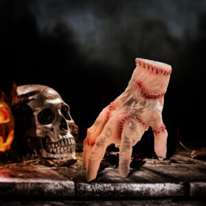 21cm Halloween Dekoration Realistisches Narbes Händchen mit Aktion-und Soundfunktion, Gruselrequisiten Dekorationen, Horror-Requisiten Geeignet für Halloween und Cosplay