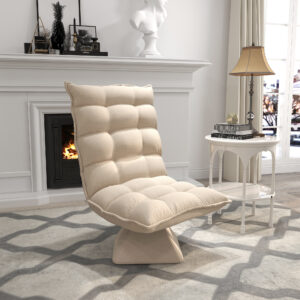 Drejelig Lænestol med Hørlook, 62 cm x 70 cm x 95 cm, Beige