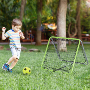Fodbold Rebounder Kickback Mål Rebound Vægnet til Baseball Basketball Dobbeltsidet Rebound Justerbar i 5 Niveauer Metal Grøn+Sort 75 x 75 x 64 cm