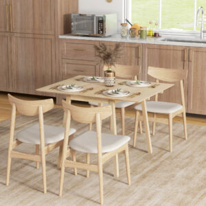 Sammenklappeligt spisebord køkkenbord til 2-4 personer lavet af træ 110 x 86 x 75 cm ideelt til små rum i naturlig