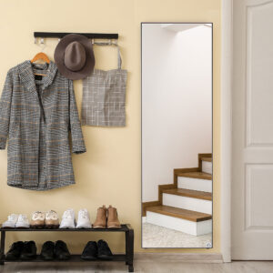 Stående spejl fritstående spejl i fuld længde, toiletspejl med stativ, aluminiumsramme til soveværelse, entré