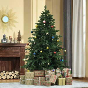 Kunstigt juletræ 1,8 m juletræ PVC PE metal grøn Ø120 x 180 cm