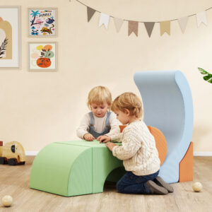 5-delt blødt byggeklodssæt til småbørn, til klatring, kravling, bygning, let, fløjlsbukser, skum, farverig