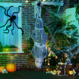 Halloween-mumiedekoration med lydfunktion og bevægelsessensor og LED-lys, 60 cm x 16 cm x 170 cm