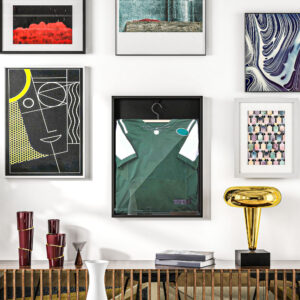 Jersey-display, ophæng, aluminiumsramme, UV-bestandig akrylfront, sort