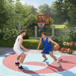 Udendørs basketballstativ med hjul, 160-210 cm højdejusterbar basketballkurv med stativ, 83x59 cm bagplade, til unge i baghaver, haver, garager
